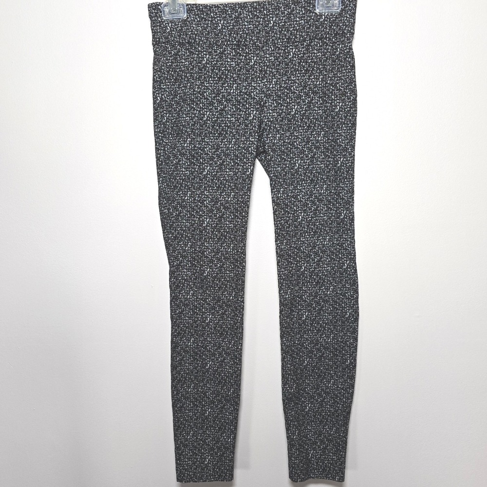 Alfani Black White Tweed Print Stretch Leggings Pants Size 2P